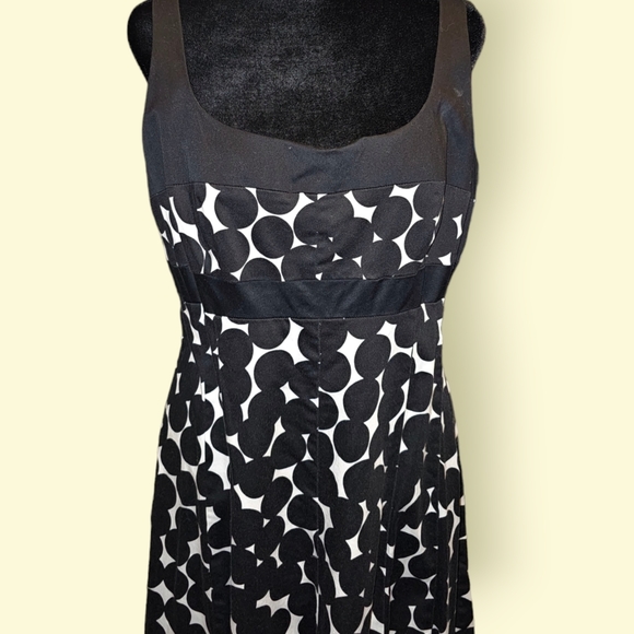 Jones Wear Dress Black and White Cotton Polka Dot Dress Size 12 - Picture 2 of 4